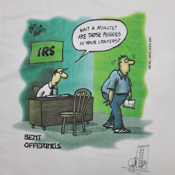 Vintage 1996 Funny Accountant Humor Shirt Large 21x27 Comic-Strips - Picture 4 of 16